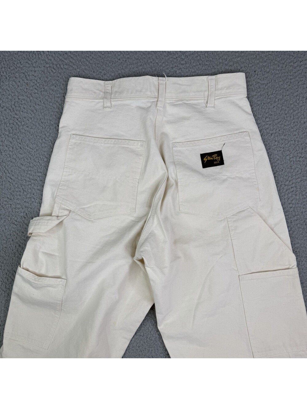 Stan Ray Pants Adult 28x30 Ivory Carpenter Cargo Painter USA High Rise VTG